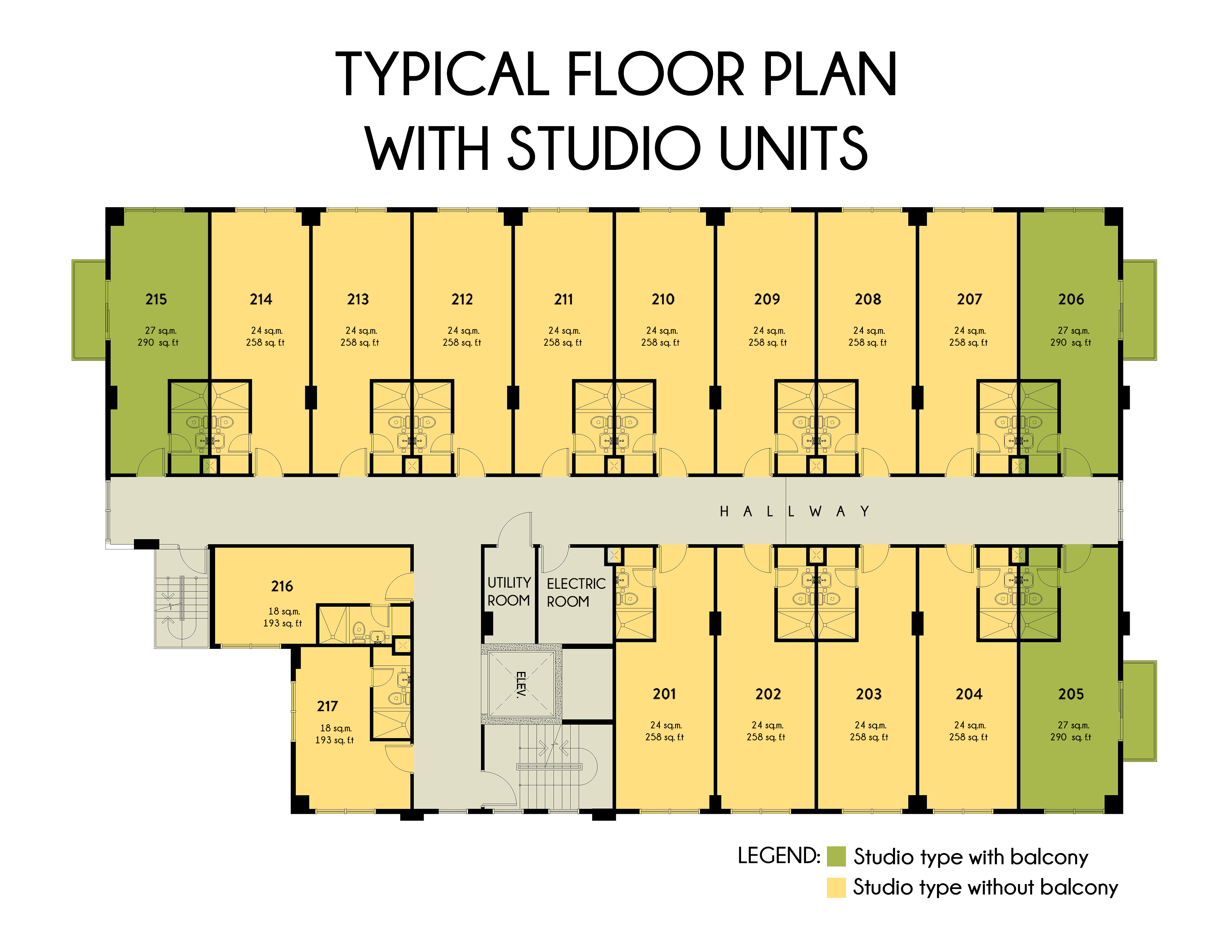 Wellford Residences Typical Floor Plan With Studio Units 